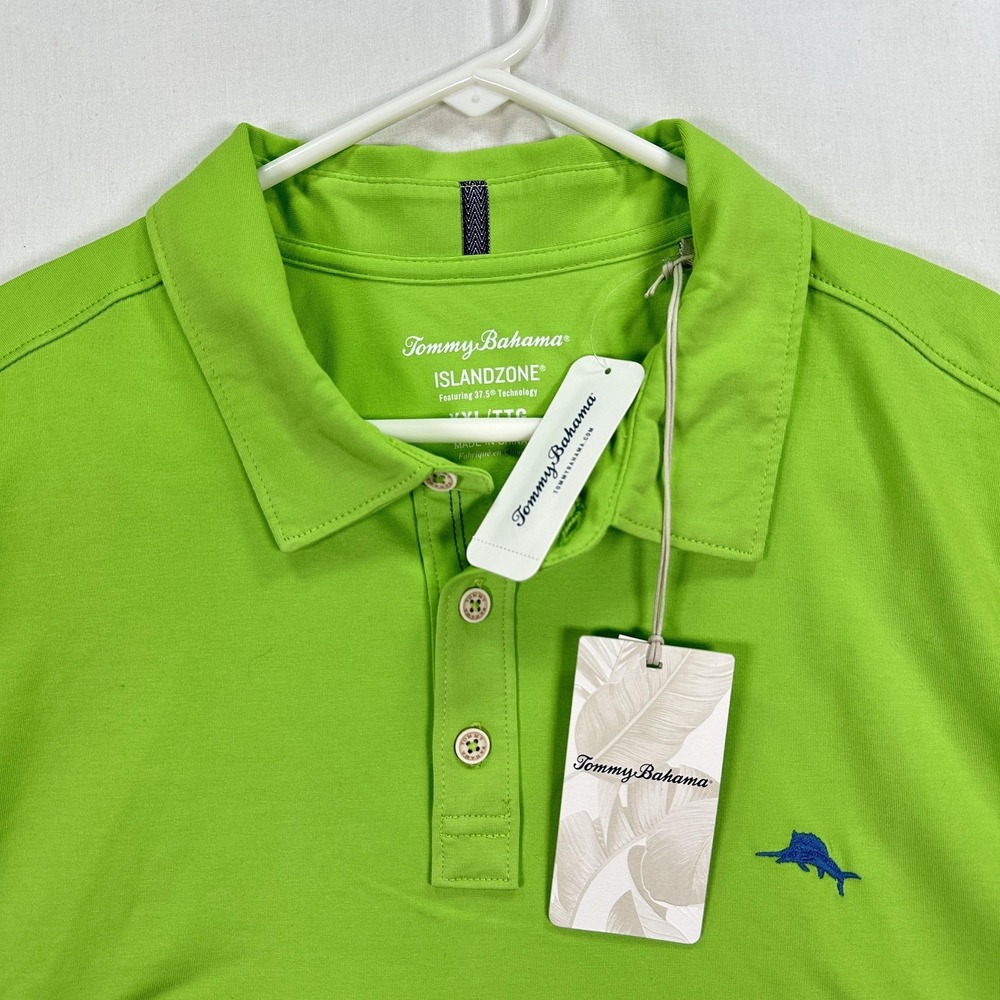 Tommy Bahama Polo Shirt Mens 2XL Green IslandZone Tropicool Spectator Golf NWT